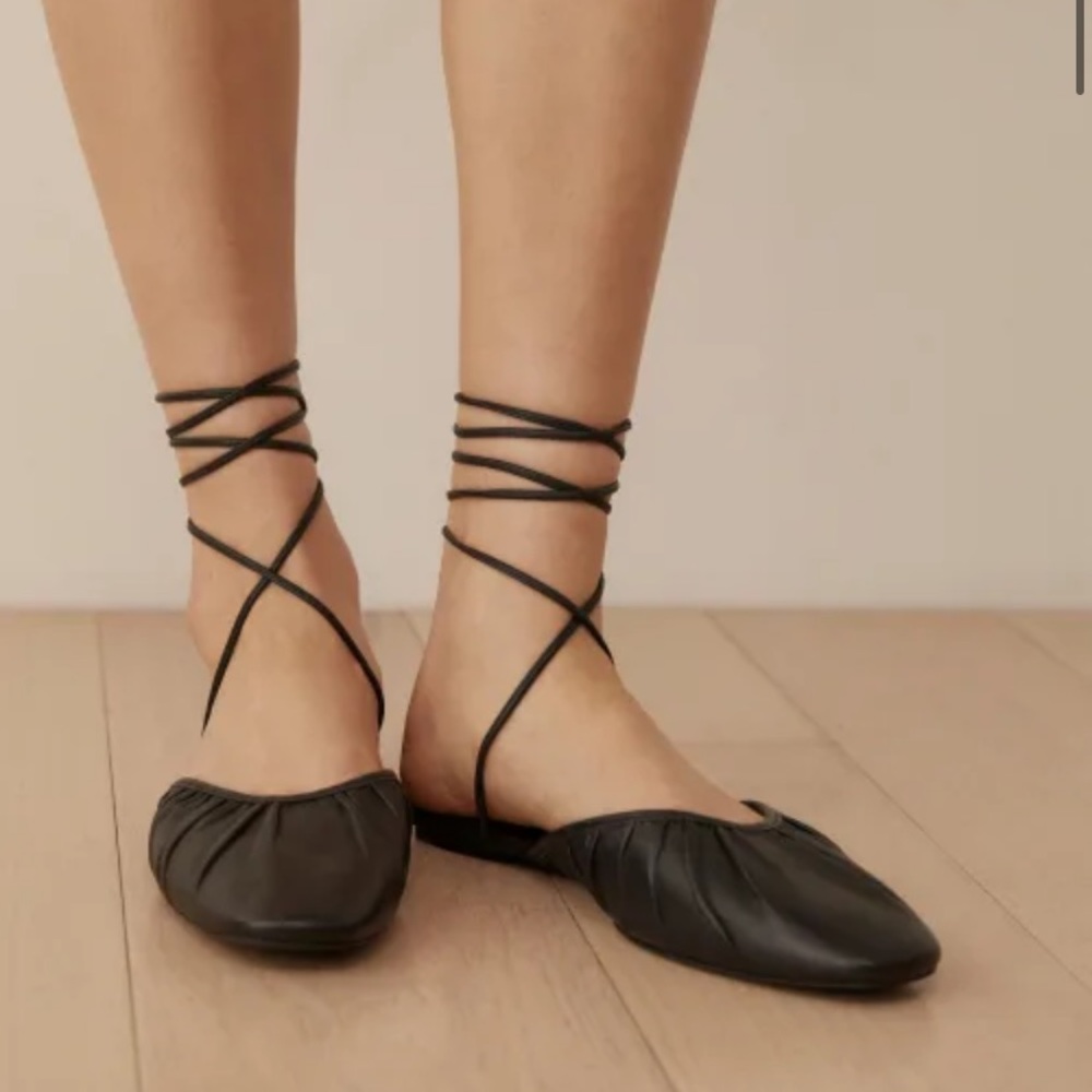 Reformation Solange Lace Up Flats